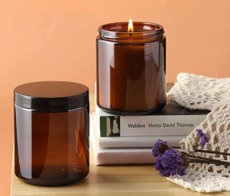 Amber Glass Jar 250ml (with cap)